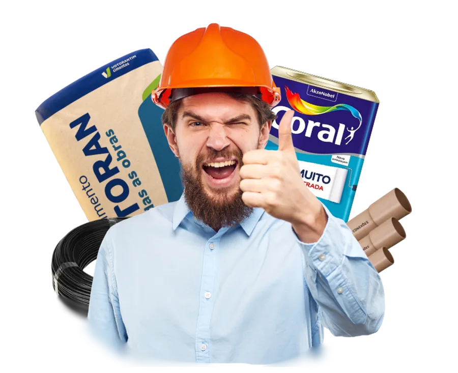 Profissional de construção com produtos CBR Confiança